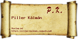Piller Kálmán névjegykártya